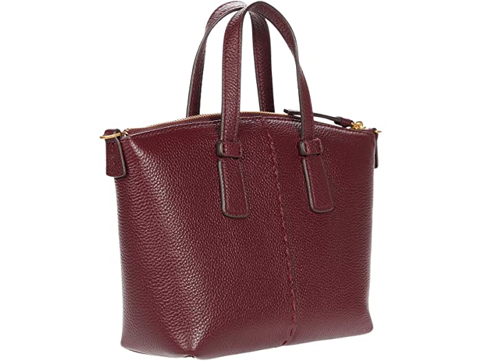Tory Burch Bag Robinson Dome Zip Satchel Bag With Crossbody Strap Burgundy  - Organic Olivia
